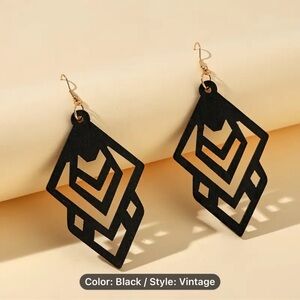 Geometric Black Earrings